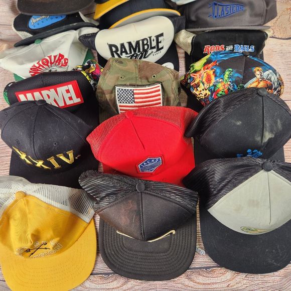 Huge Lot Of 18 Hats Caps Snapbacks Strapbacks Upcycling Hellraisers New Era - Picture 7 of 7